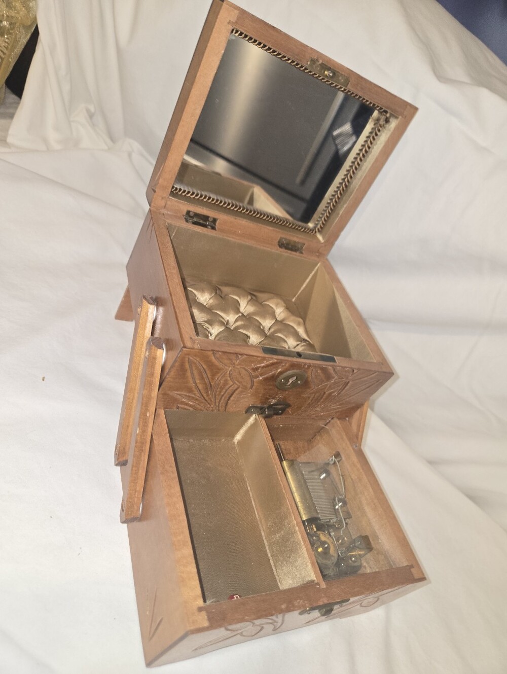 Vintage Jouets weber Musical Double Jewelary Box